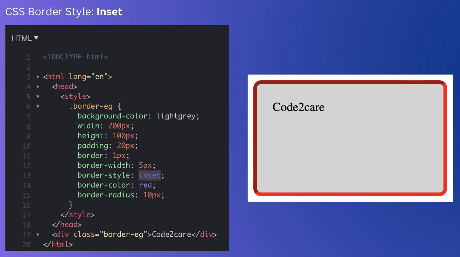 CSS Border Style - Inset